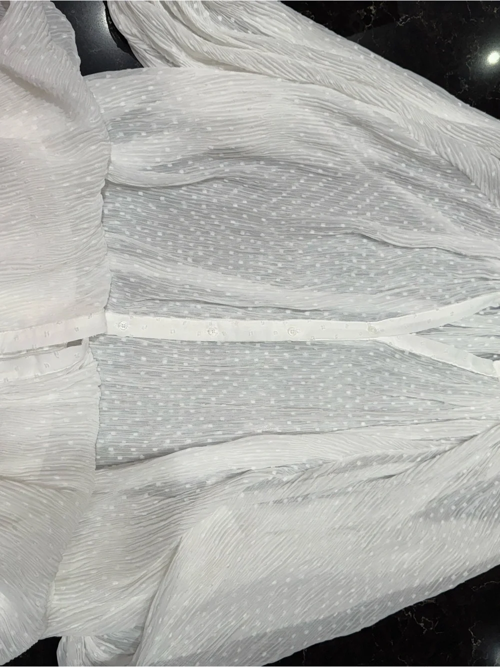 Elegant White Maxi Dress - Sheer Long Sleeve - Picture 8 of 9